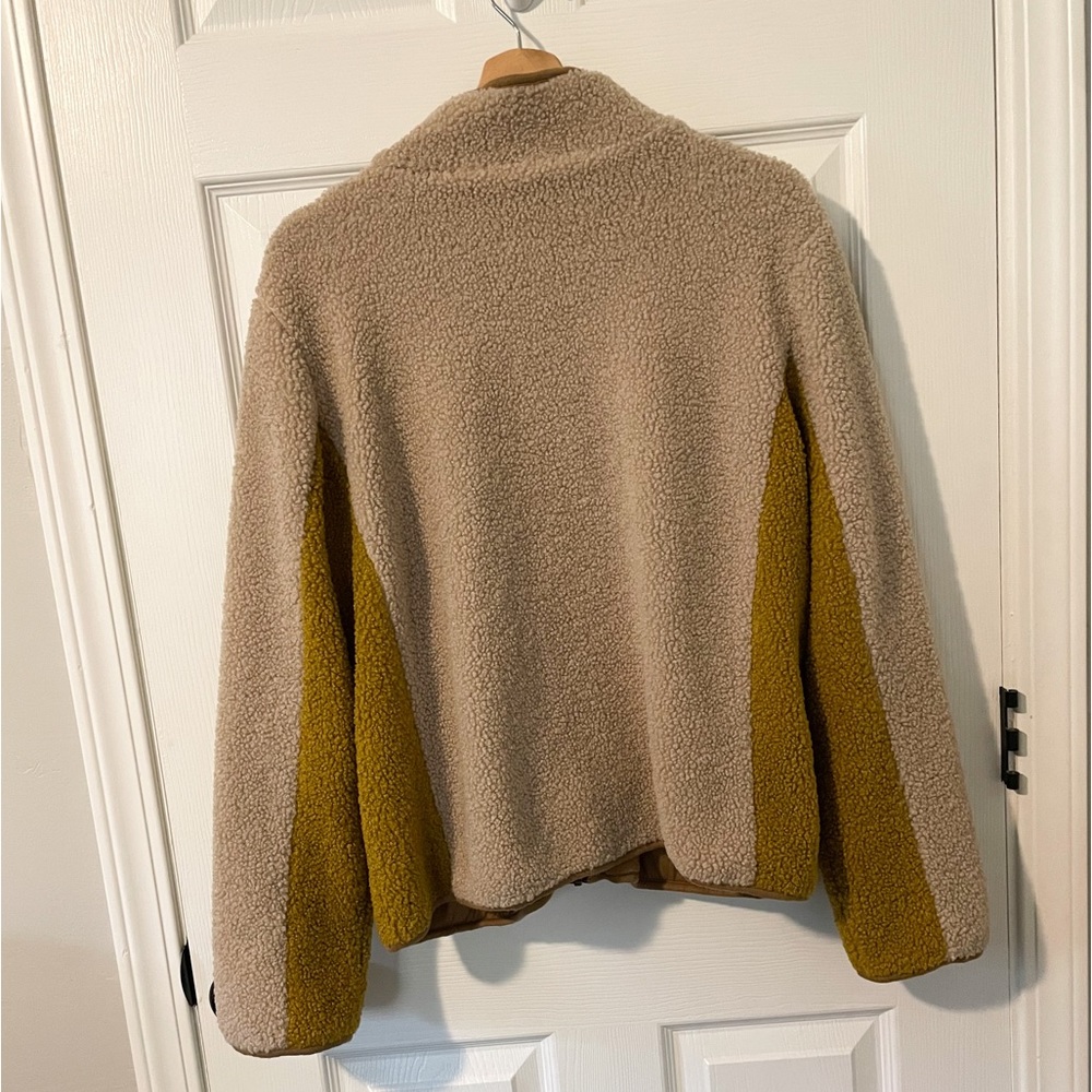 Mystree Colorblock Sherpa Jacket With Cheetah Pri… - image 3